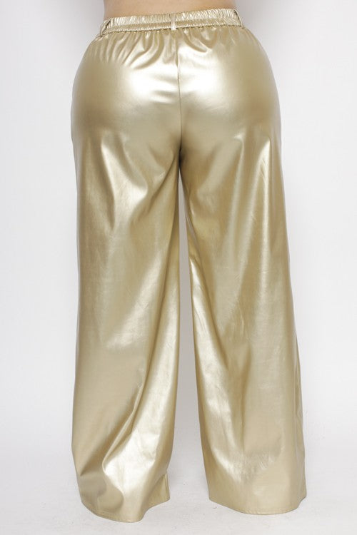 Gold Metallic Pants PLUS SIZE