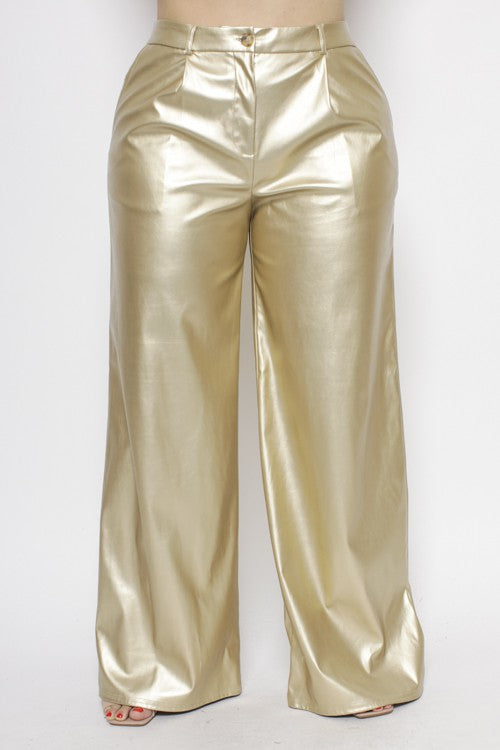 Gold Metallic Pants PLUS SIZE