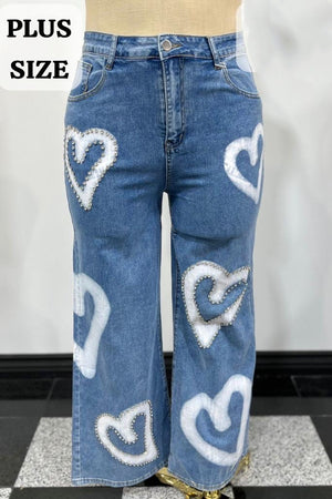 
                
                    Load image into Gallery viewer, Hearts Jeans PLUS SIZE
                
            