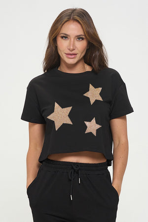 
                
                    Load image into Gallery viewer, Stars Crop Top
                
            